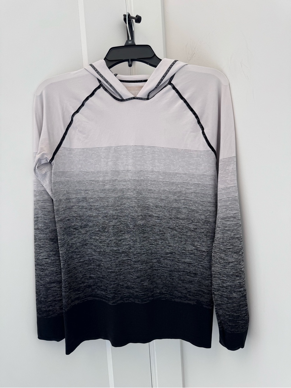 Forever 21 Women's Gradient Crewneck Hoodie - Black & White